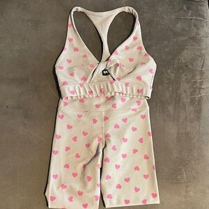 Beach Riot Heart Print Workout Set